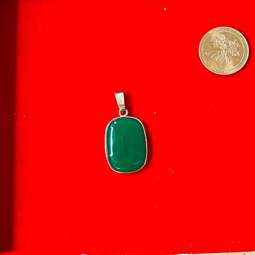 Jade Gemstone 925 Sterling Silver Cross ✝️ Pendant |